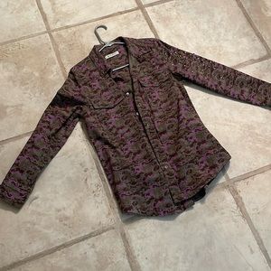 NWOT Denim Camouflage Studded Jacket